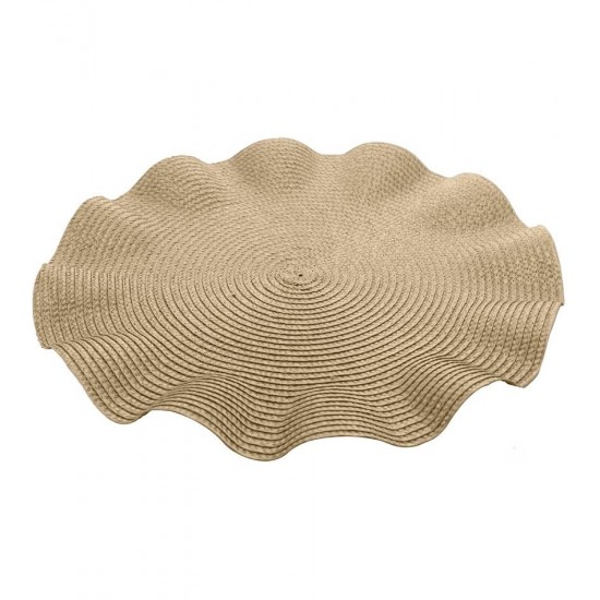 Lugar Americano 38cm De Polipropileno Babado Dourado 